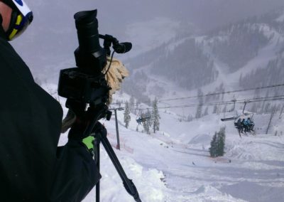 Filming at ski resort