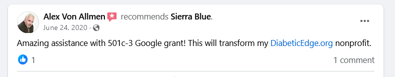 Facebook Review about Sierra Blue