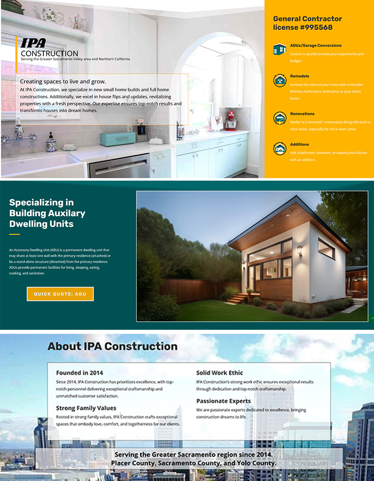 ipa-construction-demo Website layout for construction company