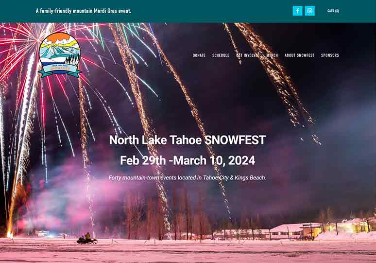 snowfest screenshot Lake Tahow Snowfest website screenshot