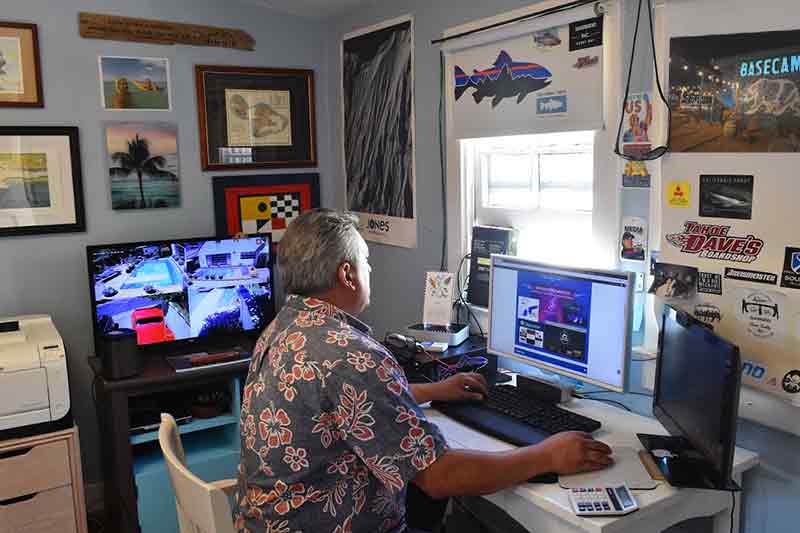 Man designing websites in office