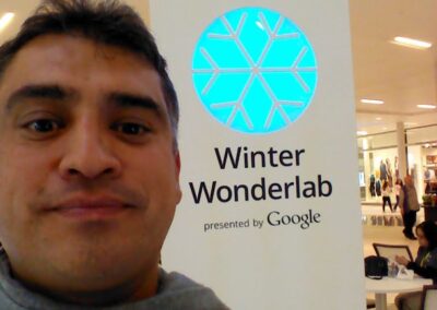 Man at Google Winter Wonderlab