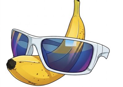 Banana wearing white framed sunglasses