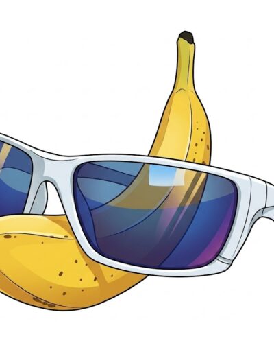 Banana wearing white framed sunglasses