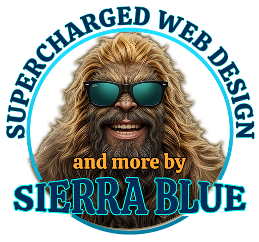 supercharged-logo bigfoot logo wearing sunglasses for Sierra Blue